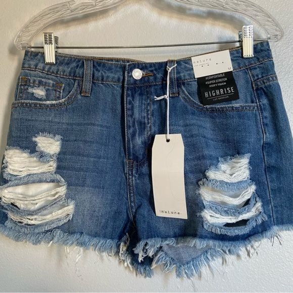 Nature High Rise Denim Shorts - Picture 3 of 9